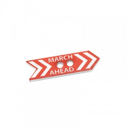 Botón Acrílico de Plexiglás con Flecha «March Ahead» 24 x 7 mm