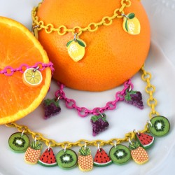 Pendentif Citron en Plexiacrylique 12x15mm