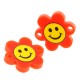 Conector de Metacrilato Flor con Cara Sonriente 18mm