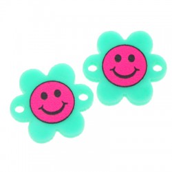 Connettore in Plexiglass Fiore con Faccina 18mm