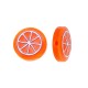 Perle en Résine Ronde Plate avec Orange 14 mm