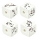 Acrylic Bead Cube with Face Flower & Heart 15.5mm Ø3mm