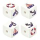 Acrylic Bead Cube with Sea Themes 15.5mm Ø3mm