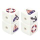 Acrylic Bead Cube with Sea Themes 15.5mm Ø3mm