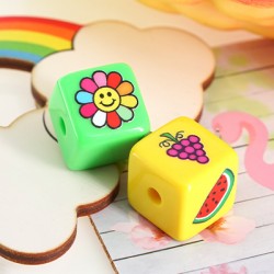 Cube en Perles Acryliques avec Fruits 15.5 mm Ø3 mm