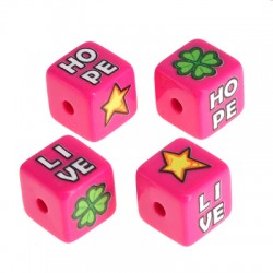 Cubo Acrilico "Hope Live" Stella Quadrifoglio 15.5mm (Ø3mm)