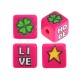 Entrepieza de Cubo Acrílico "Hope Live" Estrella Cuadrilóbulo 15.5mm (Ø3mm)