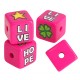Acrylic Bead Cube "Hope Live" 15.5mm Ø3mm