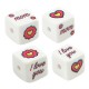 Acrylic Bead Cube "love mom" with Heart & Flower 15.5mm Ø3mm