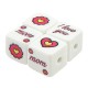 Acrylic Bead Cube "love mom" with Heart & Flower 15.5mm Ø3mm