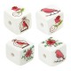 Acrylic Bead Cube with Cage Bird & Flower Rose 15.5mm Ø3mm