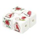 Acrylic Bead Cube with Cage Bird & Flower Rose 15.5mm Ø3mm