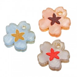 Ciondolo in Plexi Acrilico Fiore con Stella 11mm