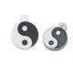 Breloque Ronde en Acrylique Plexi Yin & Yang 18 x 11 mm