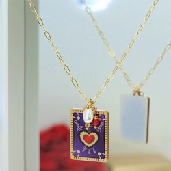 Pendentif en Acrylique Plexi en Forme de cœur et D'Épée 29 x 40 mm