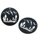 Plexi Acrylic Pendant Round Mountains Trees 40mm