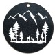 Plexi Acrylic Pendant Round Mountains Trees 40mm