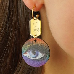 Pendentif rond en Acrylique Plexi avec œil Maléfique 30 mm