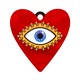 Plexi Acrylic Pendant Heart with Evil Eye 30mm