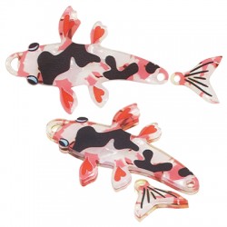 Pendentif en Acrylique Plexi Poisson 31 x 62 mm (2 Pièces/Lot)