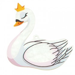 Colgante de Metacrilato Cisne con Corona 70mm