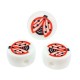 Perle Ronde en Acrylique avec Coccinelle 13 x 6 mm Ø 2 mm