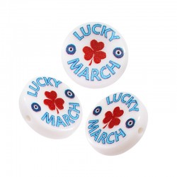 Perle Acrylique Ronde « Lucky March » 15 x 4 mm Ø 2 mm