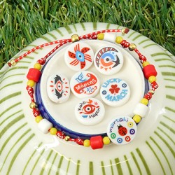 Perle Acrylique Ronde Martaki avec Coccinelle 15 x 4 mm Ø 2 mm