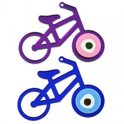 Colgante de Metacrilato Bicicleta con Ojo 69x54mm