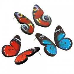 Boucles D'Oreilles en Acrylique Plexi Papillon 25 x 43 mm (2 Pièces/Set)