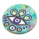 Plexi Acrylic Pendant Round with Evil Eye 29mm