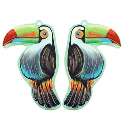 Pendentif en Acrylique Plexi Toucan 33 x 55 mm (2 Pièces/Lot)