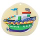Pendentif en Acrylique Plexi Bateau Irrégulier « Νικολας » 58 x 23 mm