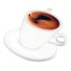 Pendentif en Acrylique Plexi « Tasse de café grec » 43 x 42 mm