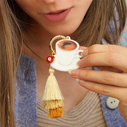 Colgante de Metacrilato Taza de Café Griego 43x42mm