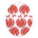Pendente in Plexi Acrilico Ovale con Melograni 36x48mm