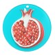 Plexi Acrylic Pendant Round with Pomegranate 47mm