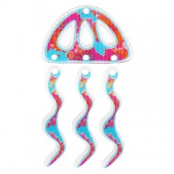 Pendentif en Acrylique Plexi Méduse 37 x 24 mm et 9 x 42 mm (4 Pièces/Set)