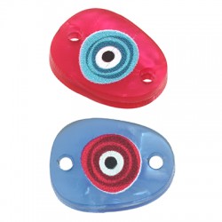 Conector de Metacrilato Ovalado Irregular con Ojo 15x11mm