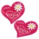 Plexi Acrylic Pendant Heart with Flower 53x52mm