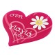 Plexi Acrylic Pendant Heart with Flower 53x52mm