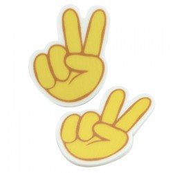 Plexi Acrylic Flatback Hand with Peace Sign 25x33mm