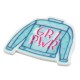 Veste en Acrylique Plexi à dos plat « GRL PWR » 35 x 30 mm