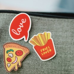 Plexi Acrylic Flatback Pizza Slice 29x33mm