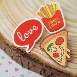 Pieza de Metacrilato Patatas ´´Fries Lovers´´ 26x32mm