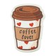 Πλέξι Ακρυλικό Flatback Ποτήρι Καφές "coffee lover" 23x33mm