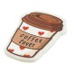 Πλέξι Ακρυλικό Flatback Ποτήρι Καφές "coffee lover" 23x33mm