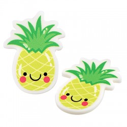 Plexi Acrylic Flatback Pineapple with Smile 24x32mm