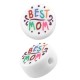 Cuenta Acrílica Redonda Plana «Best Mom» 13 Mm/6 mm Ø2,5 mm