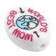 Cuenta Acrílica Ovalada «World’S Best Mom» 13,5 x 18 Mm/6 mm Ø1,5 mm